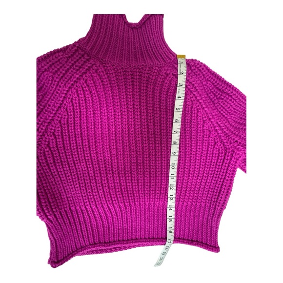 H&M Chunky Knit Turtleneck Sweater – Fuchsia / Magenta – Size S C033 - Picture 7 of 7